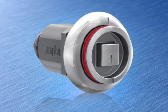EMKA compression latch with red visual indicator ring