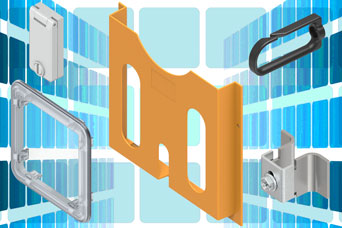 The EMKA Accessory program - protective escutcheon, panel mounting brackets, cable shunting rings, cable grommets, drawing pockets and inspection windows for specialist panel builders.