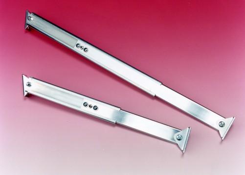 Telescopic cover stays for support of horizontal or vertical covers on control panels, e.g. rooftop air-conditioning cabinets, or simply as a wind stay